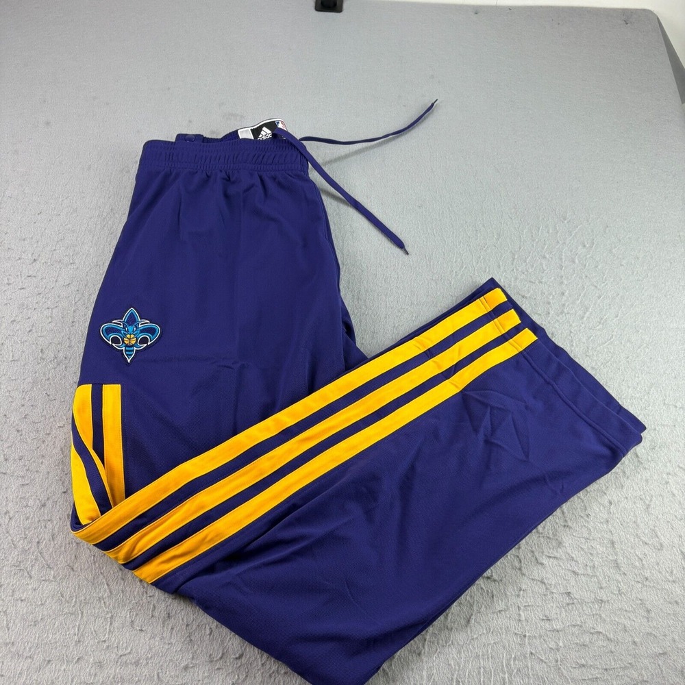 Charlotte Hornets Pants Mens 2XLT Purple Adidas Team Issued Snap Off Warm Up NBA
